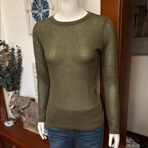 NWT Noisy May size small Olive Green Sheer Long Sleeve Top